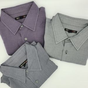 Long Sleeve Shirts / 3 Pack / Large / Grey / Purple